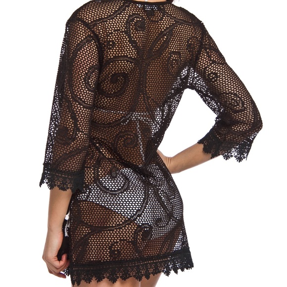 swimwear cover-up black swim beachwear NWT small large - Picture 2 of 5